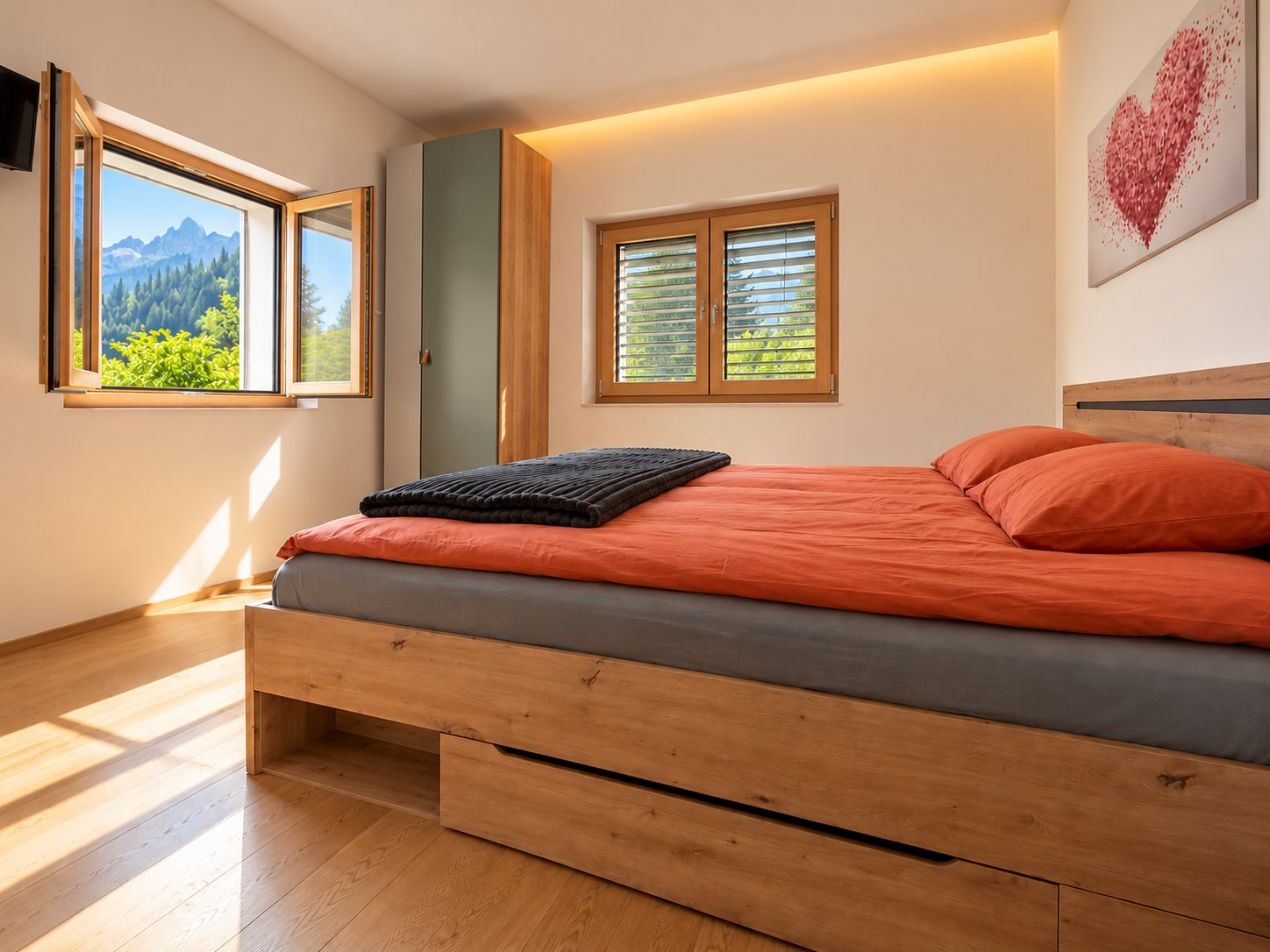 Camera matrimoniale con il letto nuovo